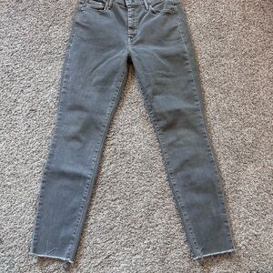 MOTHER Gray Ankle Crop Jeans